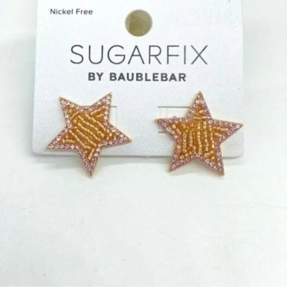 Sugarfix by BaubleBar Earrings Starry Night Beaded Star New